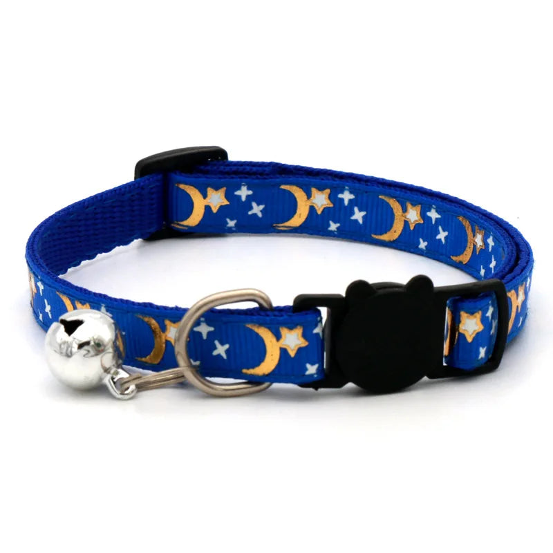 Cat Collar With Bell, Star & Moon and Adjustable 19 - 32 cm.