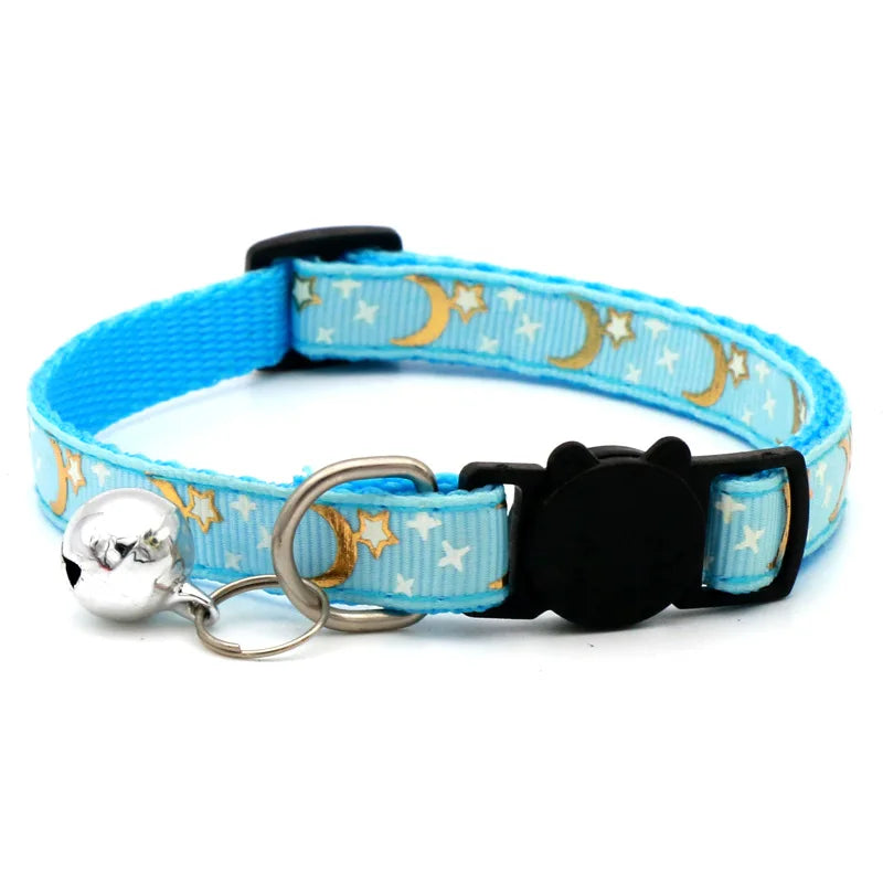 Cat Collar With Bell, Star & Moon and Adjustable 19 - 32 cm.