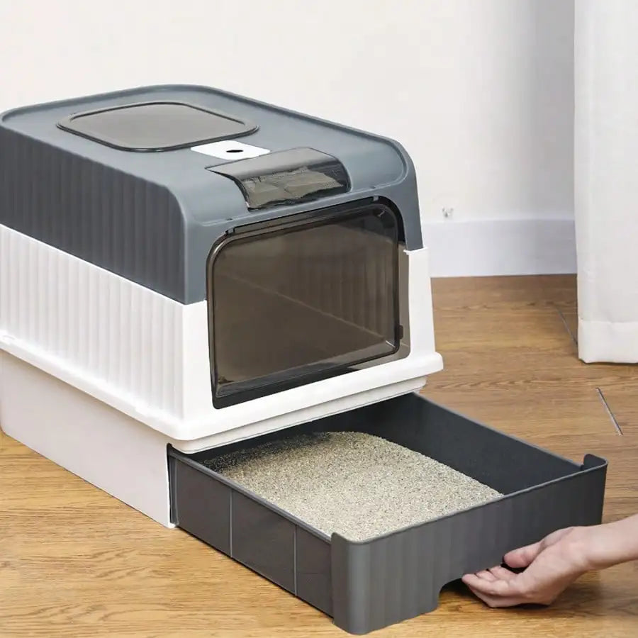 Fully Enclosed Cat Litter Box.