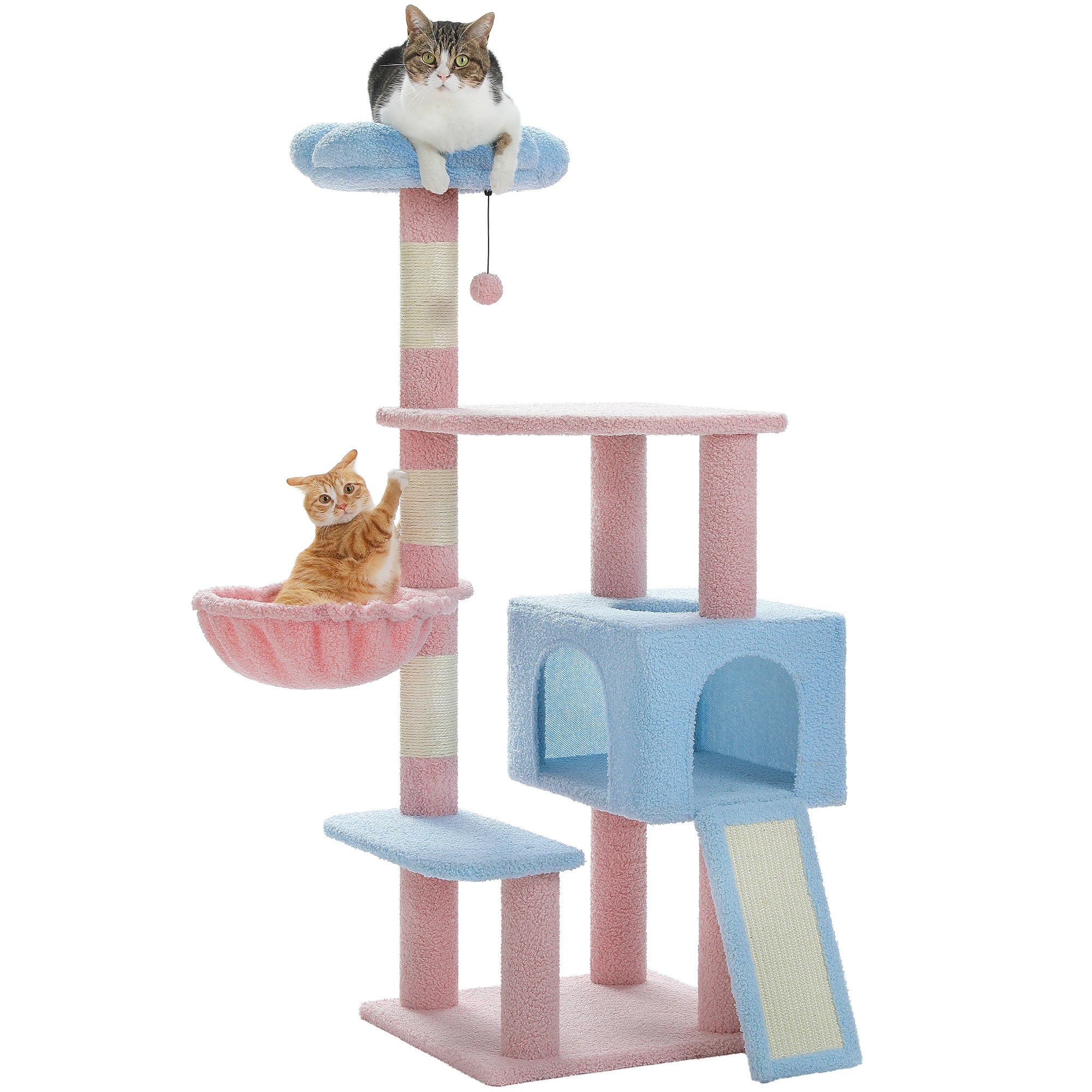 Flower Cat Tree Condo with Scratching Posts and Top Perch