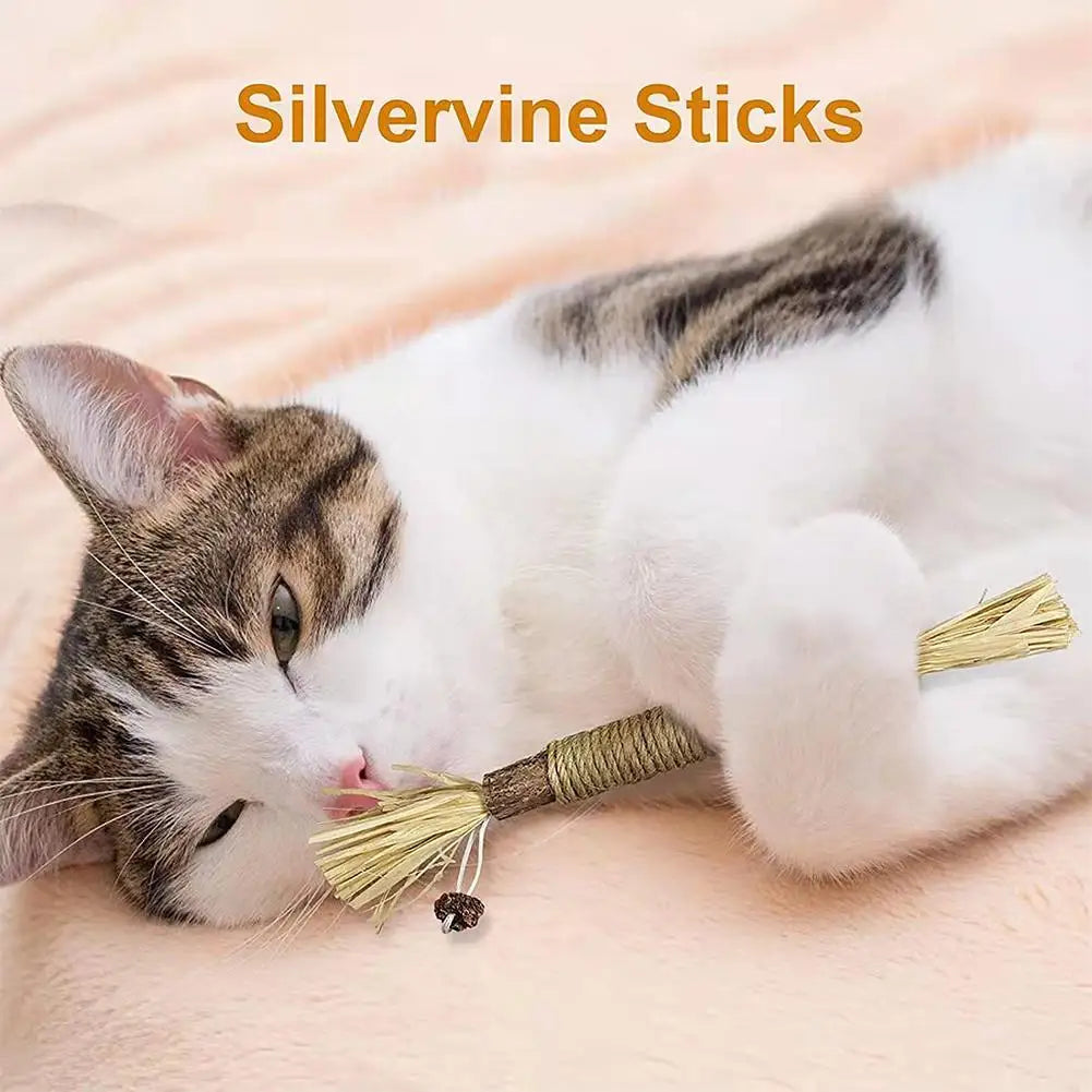 Cat Toys Cleaning Teeth Chew Stick with catnip for engaging play and chewing. A fun interactive accessory designed for cats and kittens.