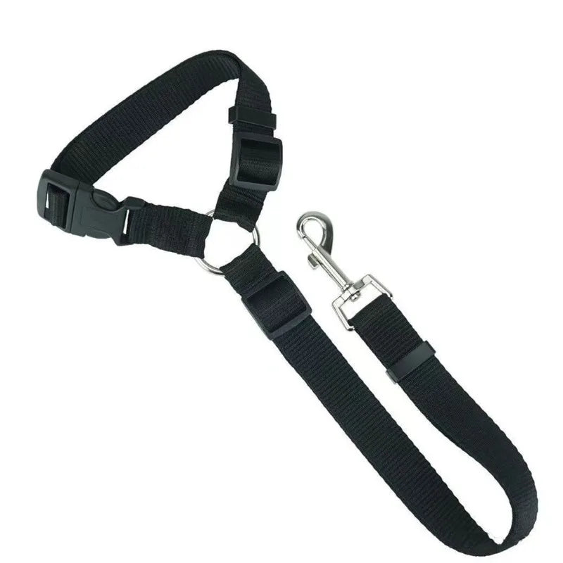 Two-in-One Pet Car Seat Belt and Leash Adjustable Nylon