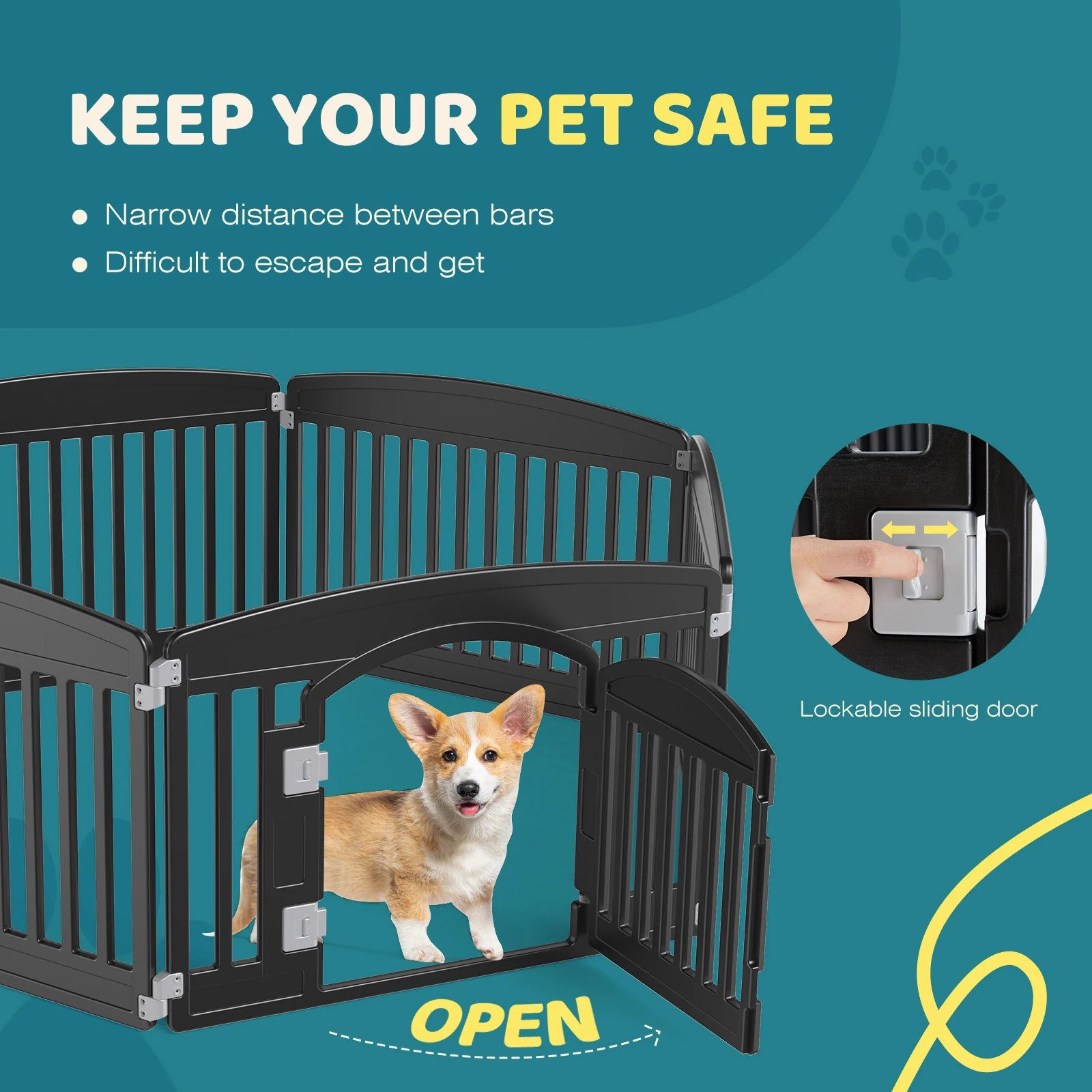 Plastic Dog Playpen 24 IN for Medium Dogs