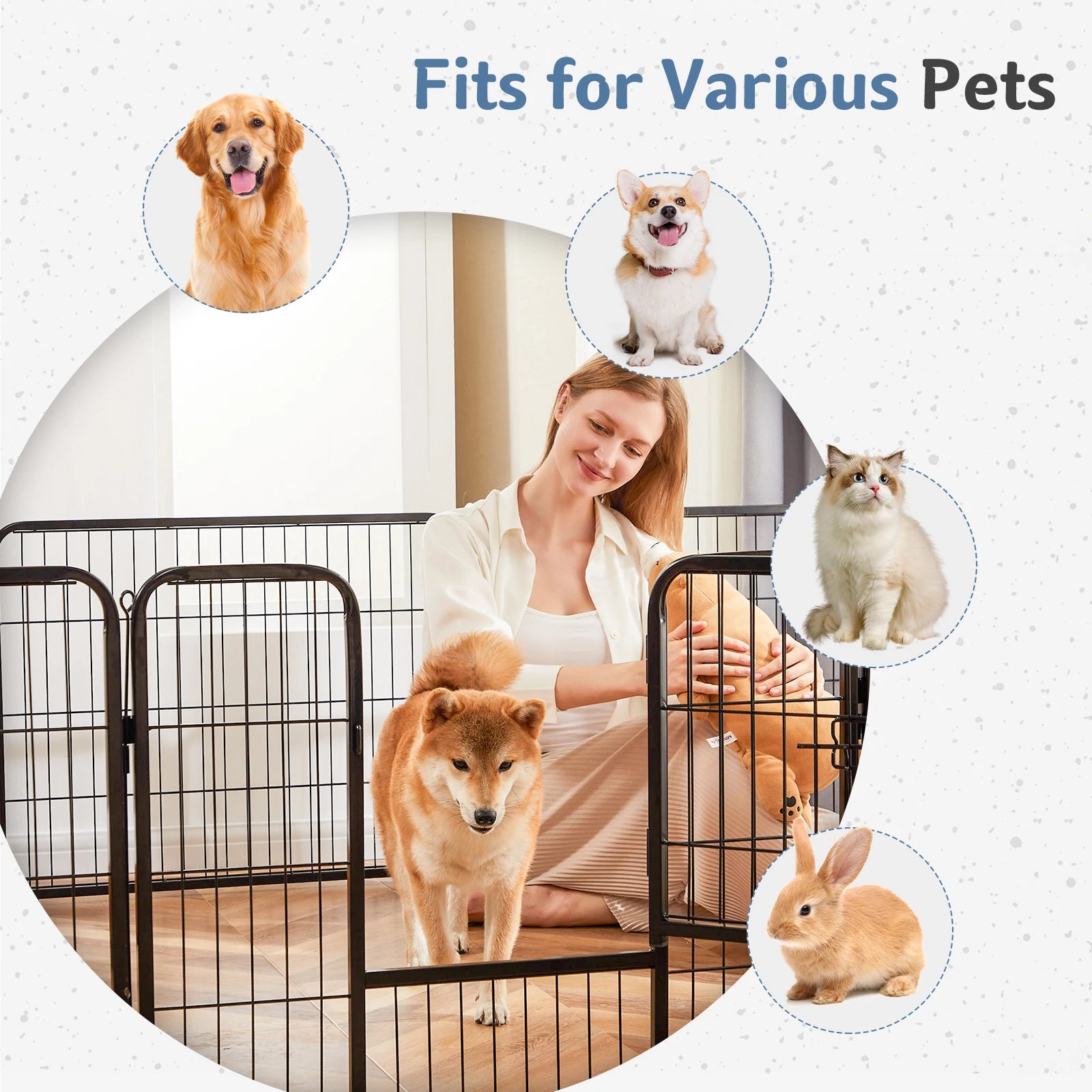 Metal Panels Outdoor Playpen for Dogs and Cats