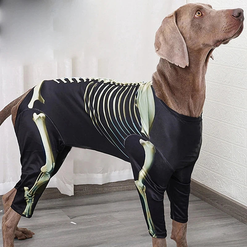 Large Skeleton Dog Halloween Costume.