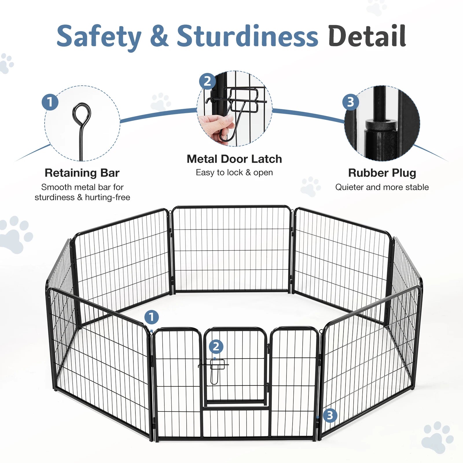 Metal Panels Outdoor Playpen for Dogs and Cats