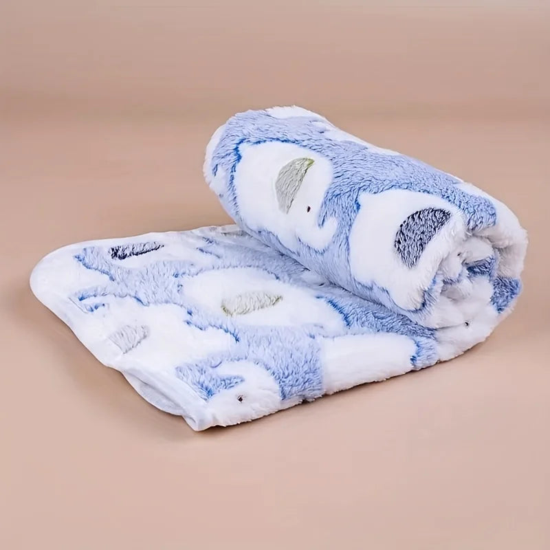 Cartoon Elephant Flannel Blanket for Dogs, Cats, Puppies & Kittens.