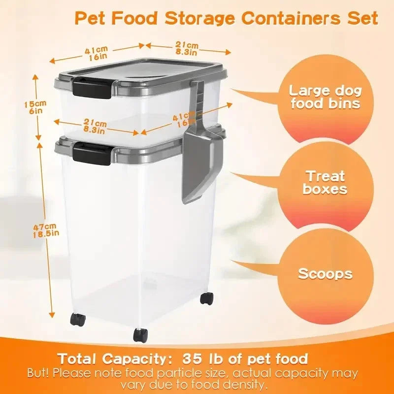 40L Large Airtight Pet Food Storage Container for Dogs and Cats