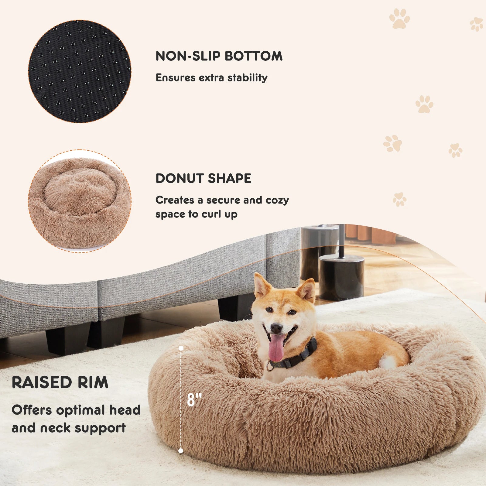 Calming Dog Bed for Medium to Large Dogs