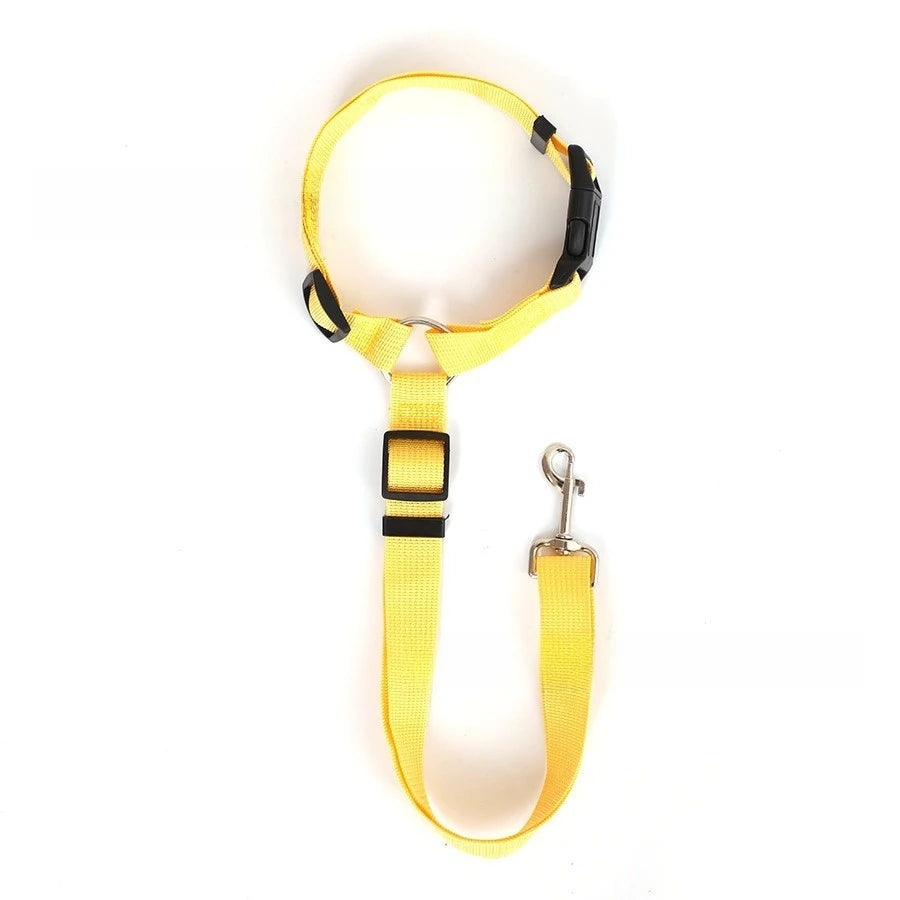 Two-in-One Pet Car Seat Belt and Leash Adjustable Nylon