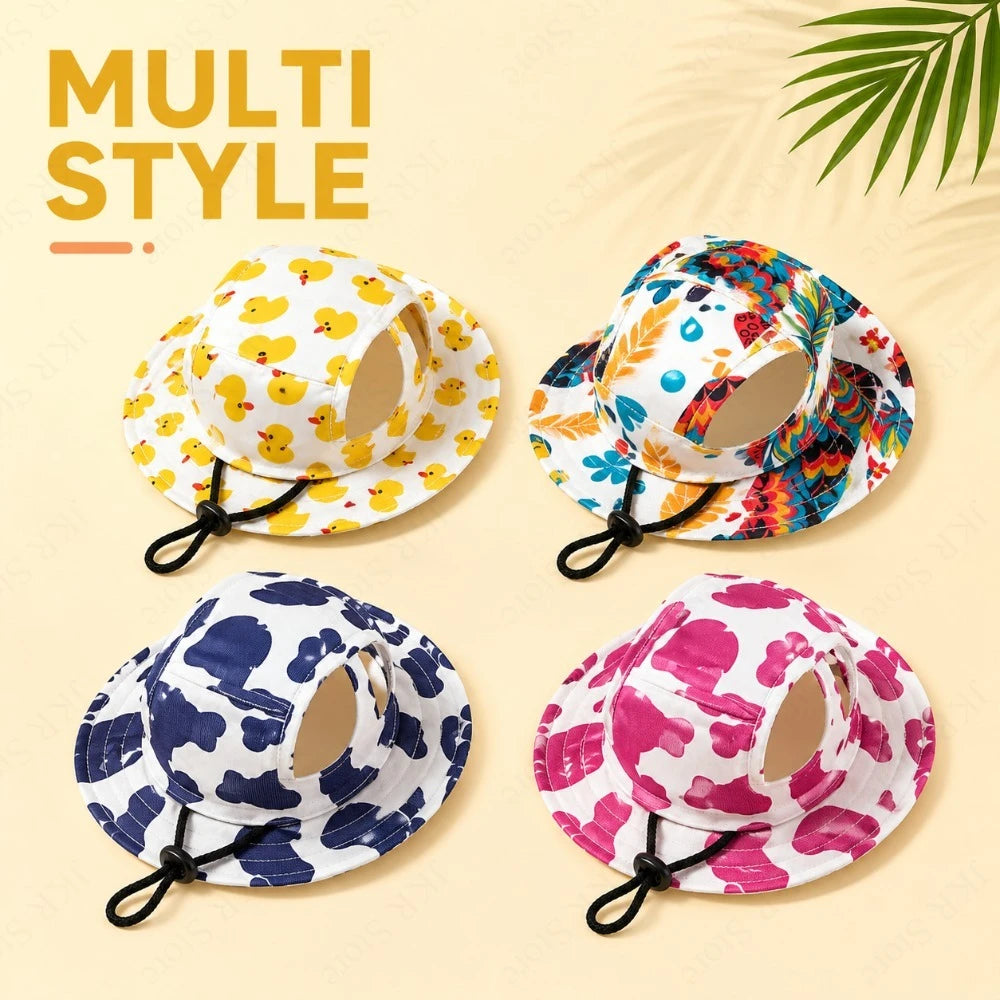 Adjustable Dog Hat Cute Print Cap for Cats and Dogs