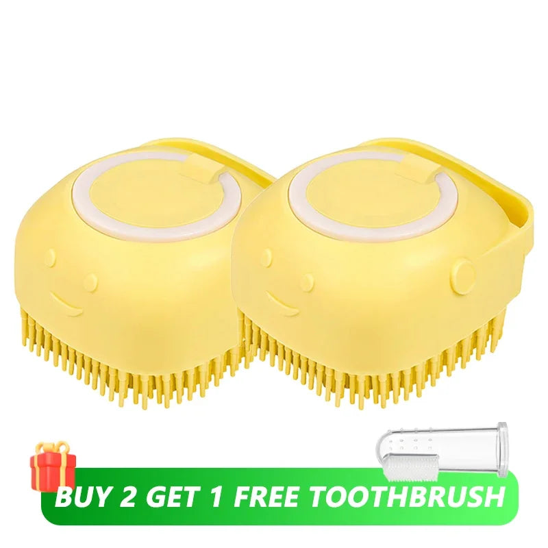 ep 7 — Image Alt Tag  Pet Bathing Brush with Shampoo Dispenser for Dogs