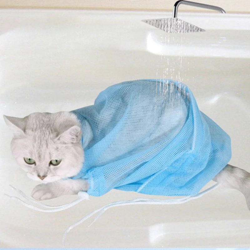 Mesh Cat Grooming Bath Bag for Kittens & Cats