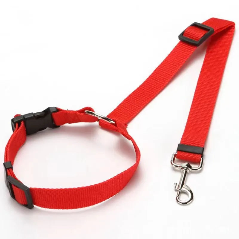 Two-in-One Pet Car Seat Belt and Leash Adjustable Nylon