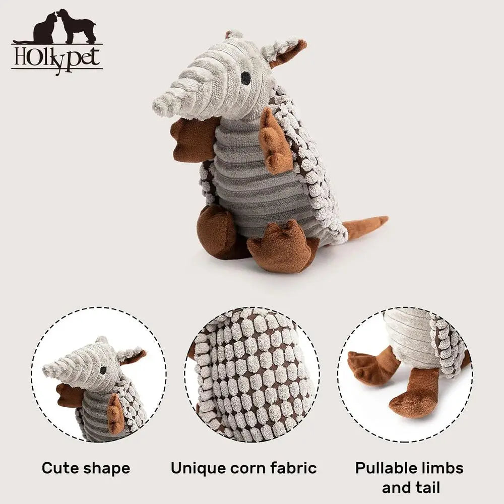 Armadillo-Inspired Squeaky Dog Toy