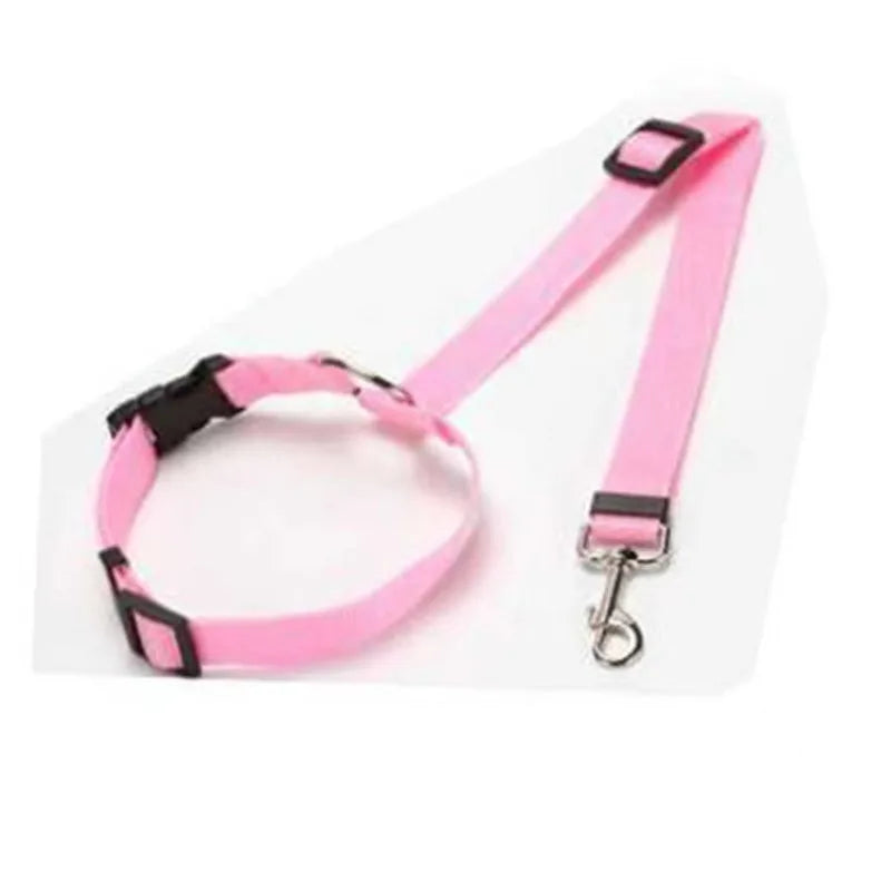 Two-in-One Pet Car Seat Belt and Leash Adjustable Nylon
