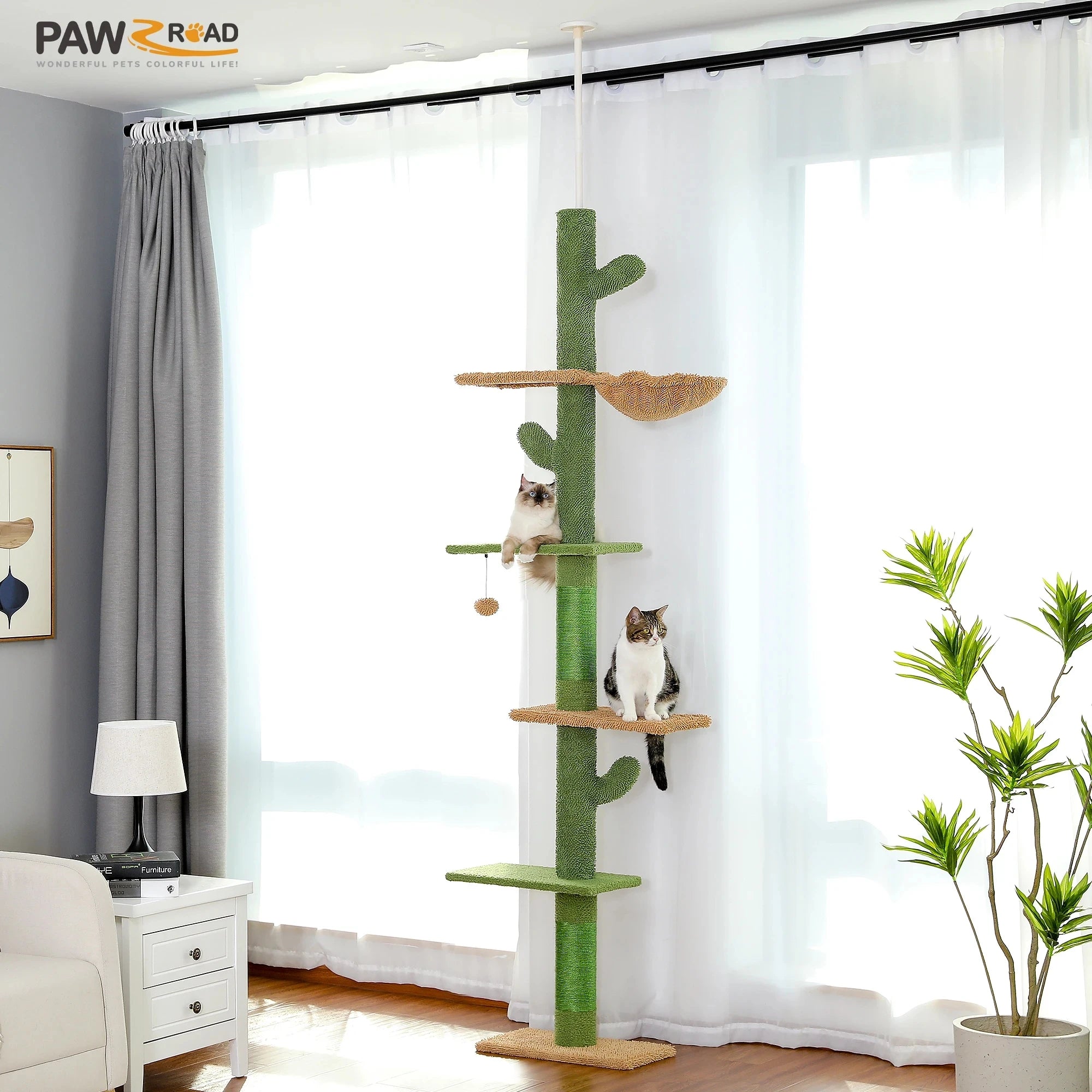 Cat Tower Cactus Tree with Scratching Post and Hammock