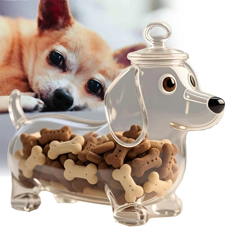 Dachshund Dog Snack Jar Food Storage Container with Lid