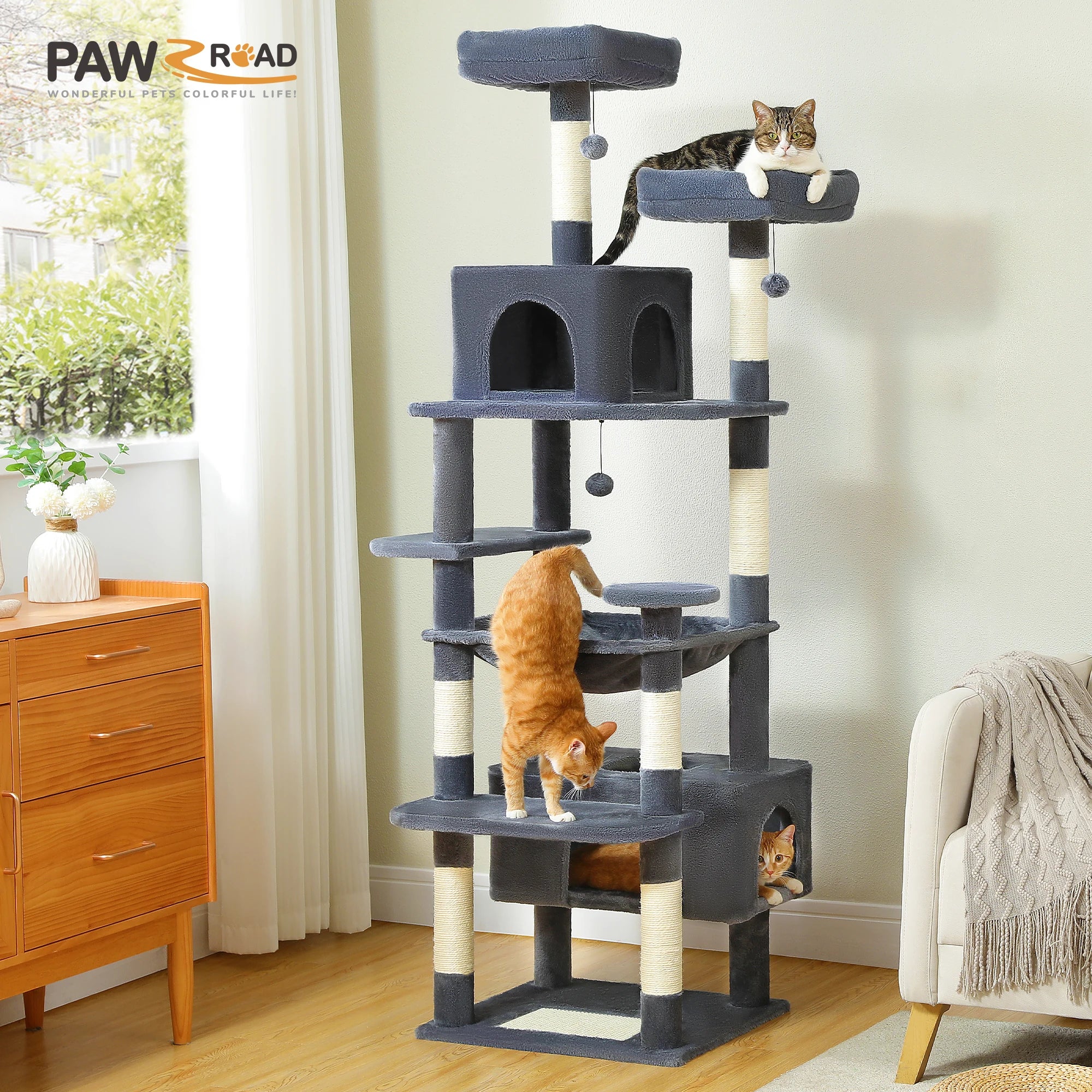 Large Cat Tree Tower for Indoor Cats | Scratching Posts