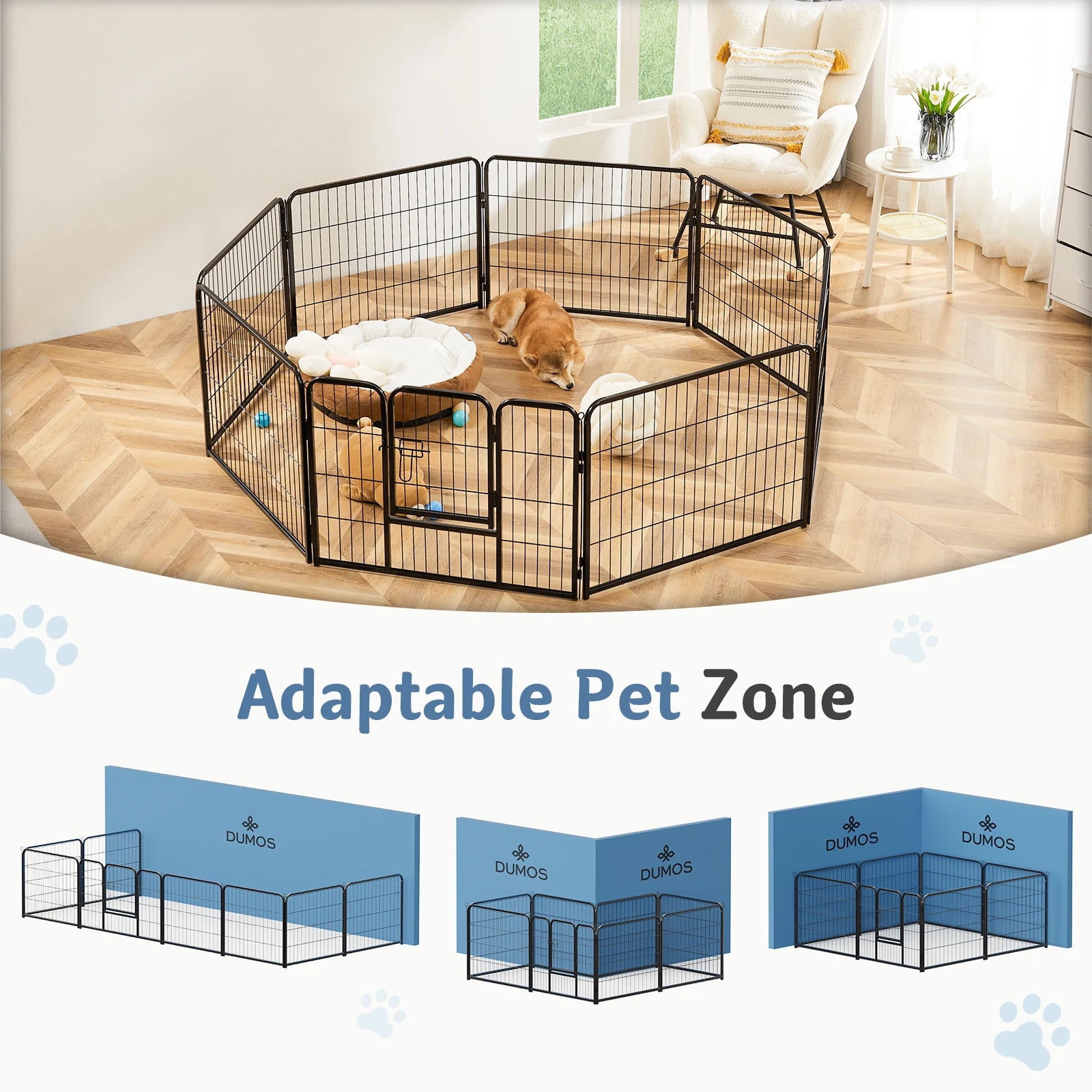 Metal Panels Outdoor Playpen for Dogs and Cats