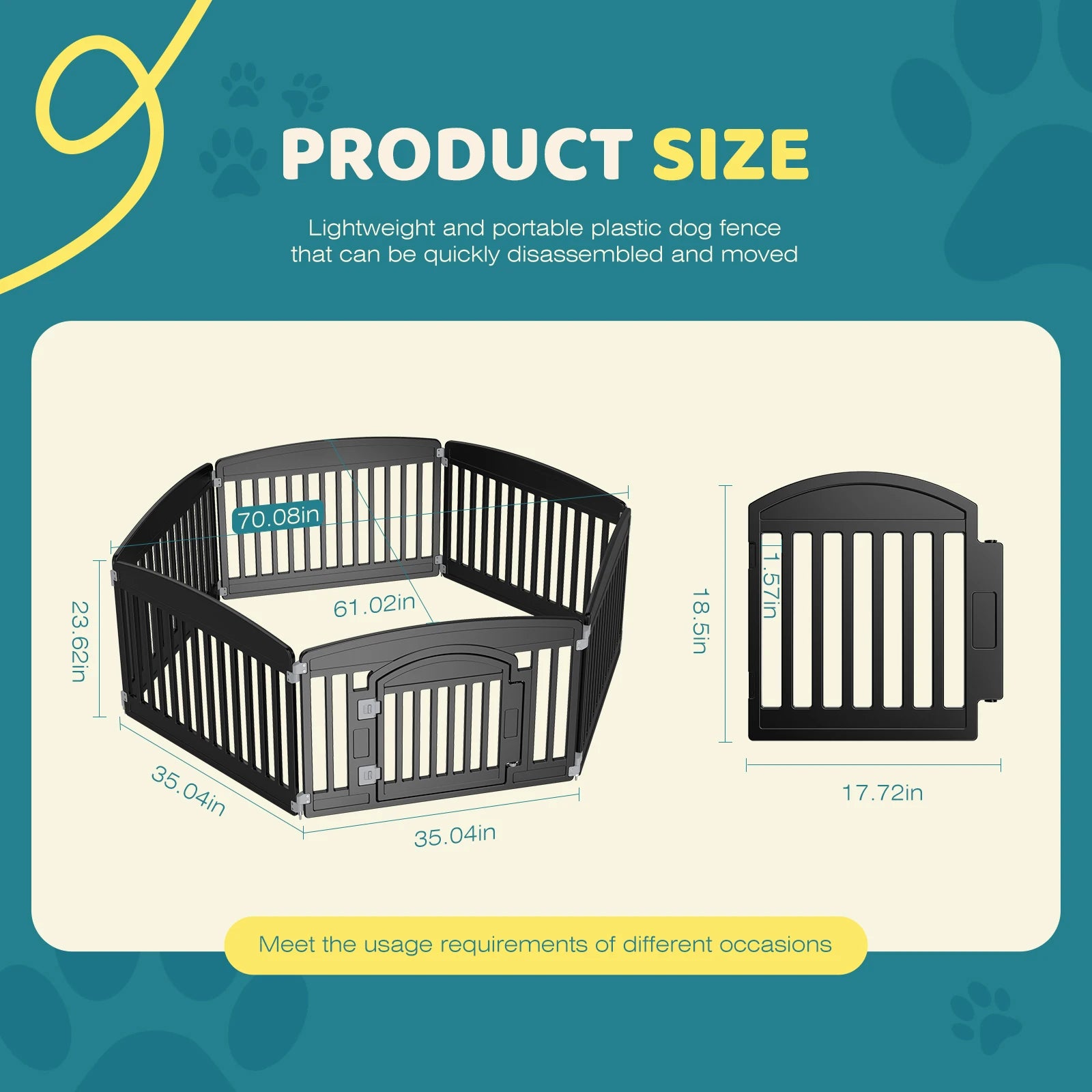 Plastic Dog Playpen 24 IN for Medium Dogs