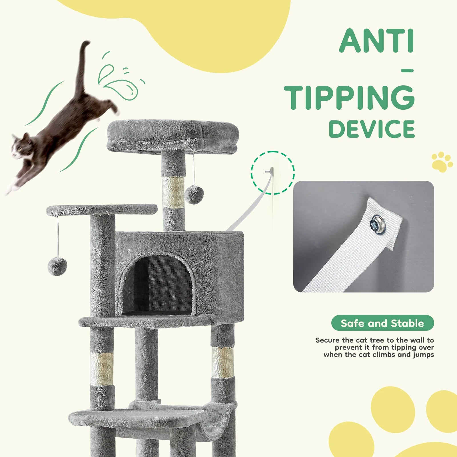 Cat Tree Tower for Indoor Cats with Scratching Posts