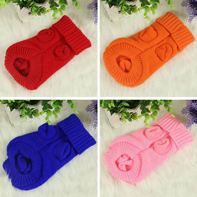 Winter Knitted Sweater for Small Dogs, Medium Dogs & Puppies.