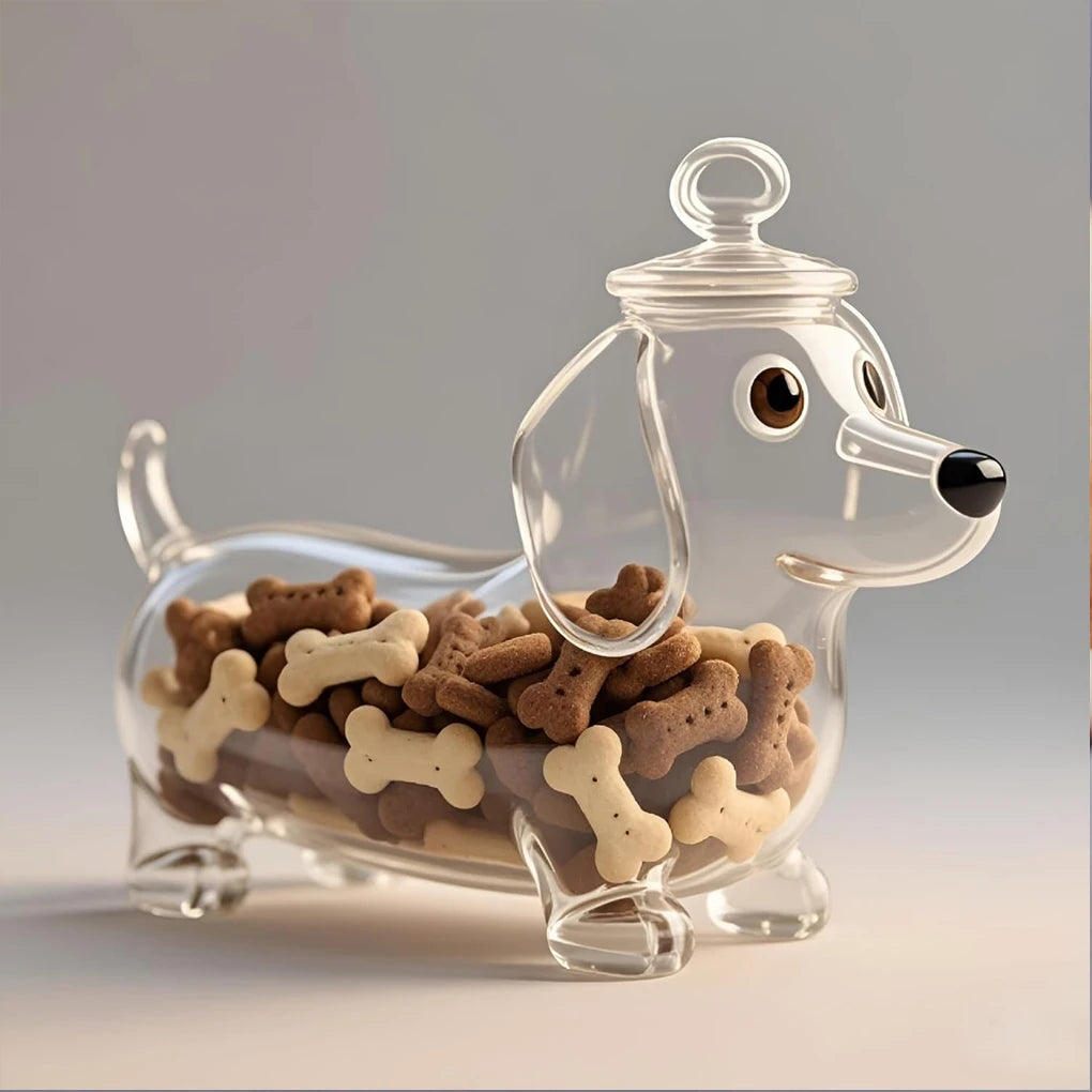 Dachshund Dog Snack Jar Food Storage Container with Lid