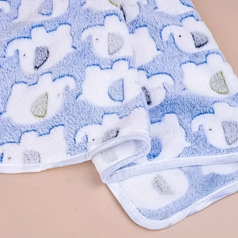 Cartoon Elephant Flannel Blanket for Dogs, Cats, Puppies & Kittens.
