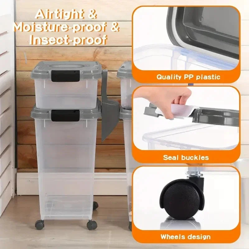 40L Large Airtight Pet Food Storage Container for Dogs and Cats
