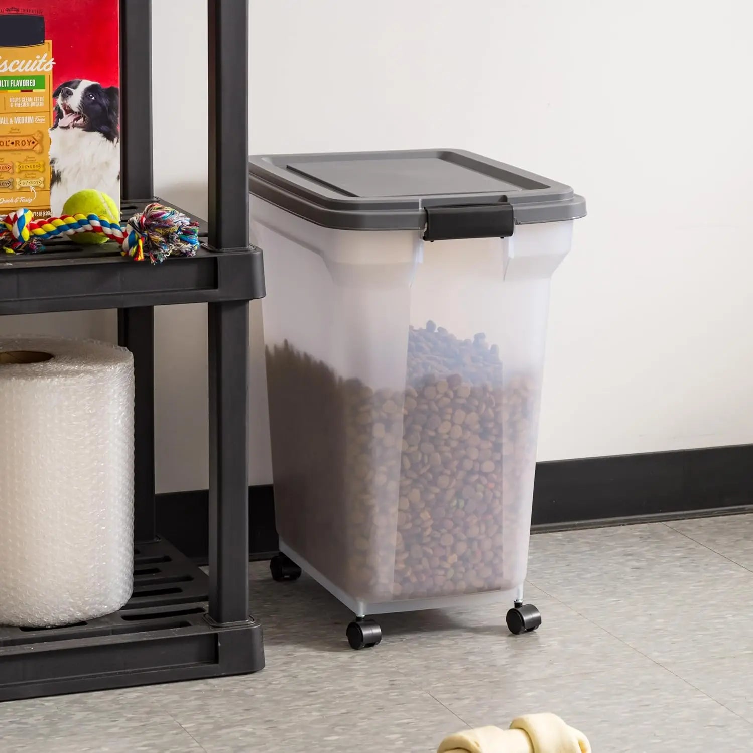 Dog Food Storage Container 40 lbs with Wheels