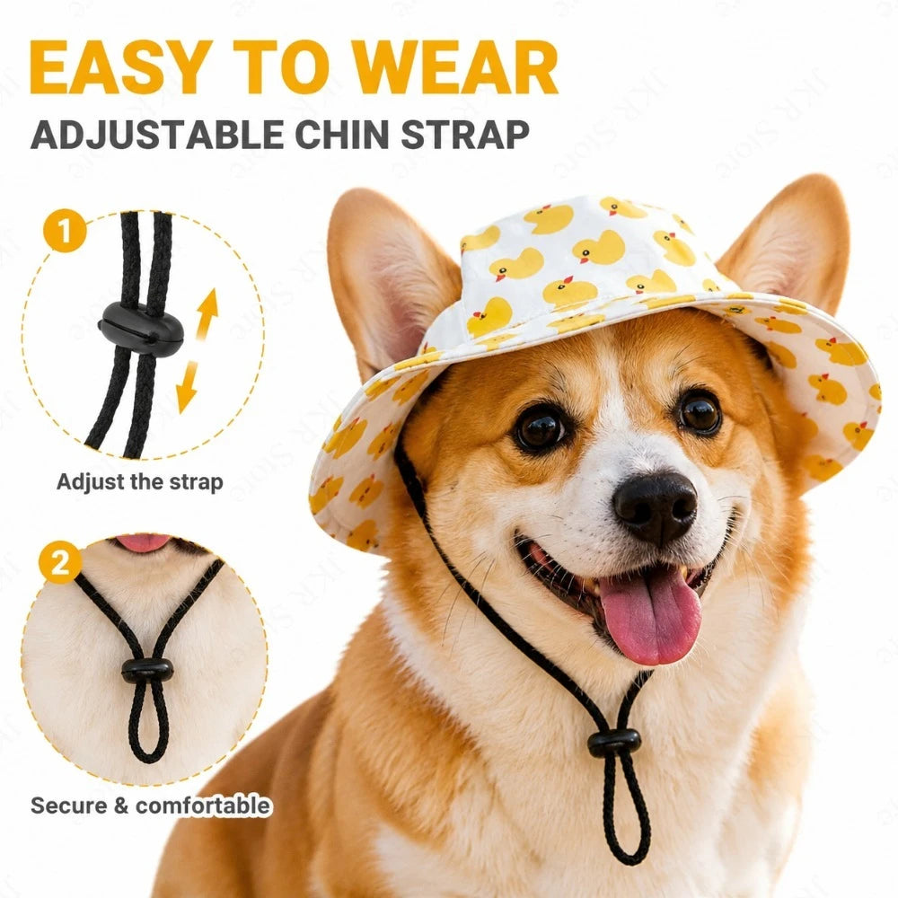 Adjustable Dog Hat Cute Print Cap for Cats and Dogs