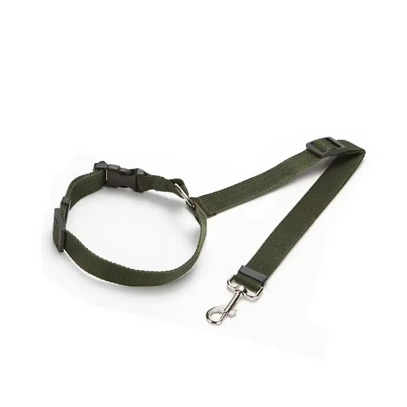 Two-in-One Pet Car Seat Belt and Leash Adjustable Nylon