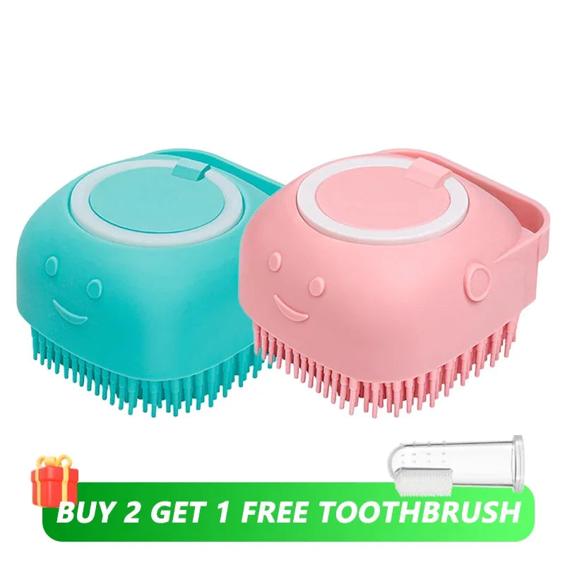 ep 7 — Image Alt Tag  Pet Bathing Brush with Shampoo Dispenser for Dogs