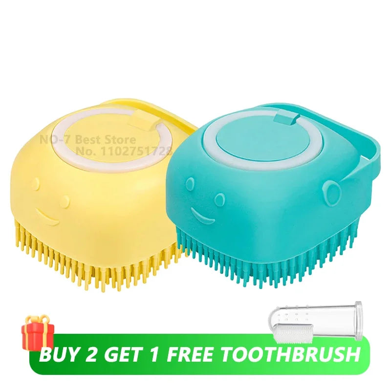 ep 7 — Image Alt Tag  Pet Bathing Brush with Shampoo Dispenser for Dogs