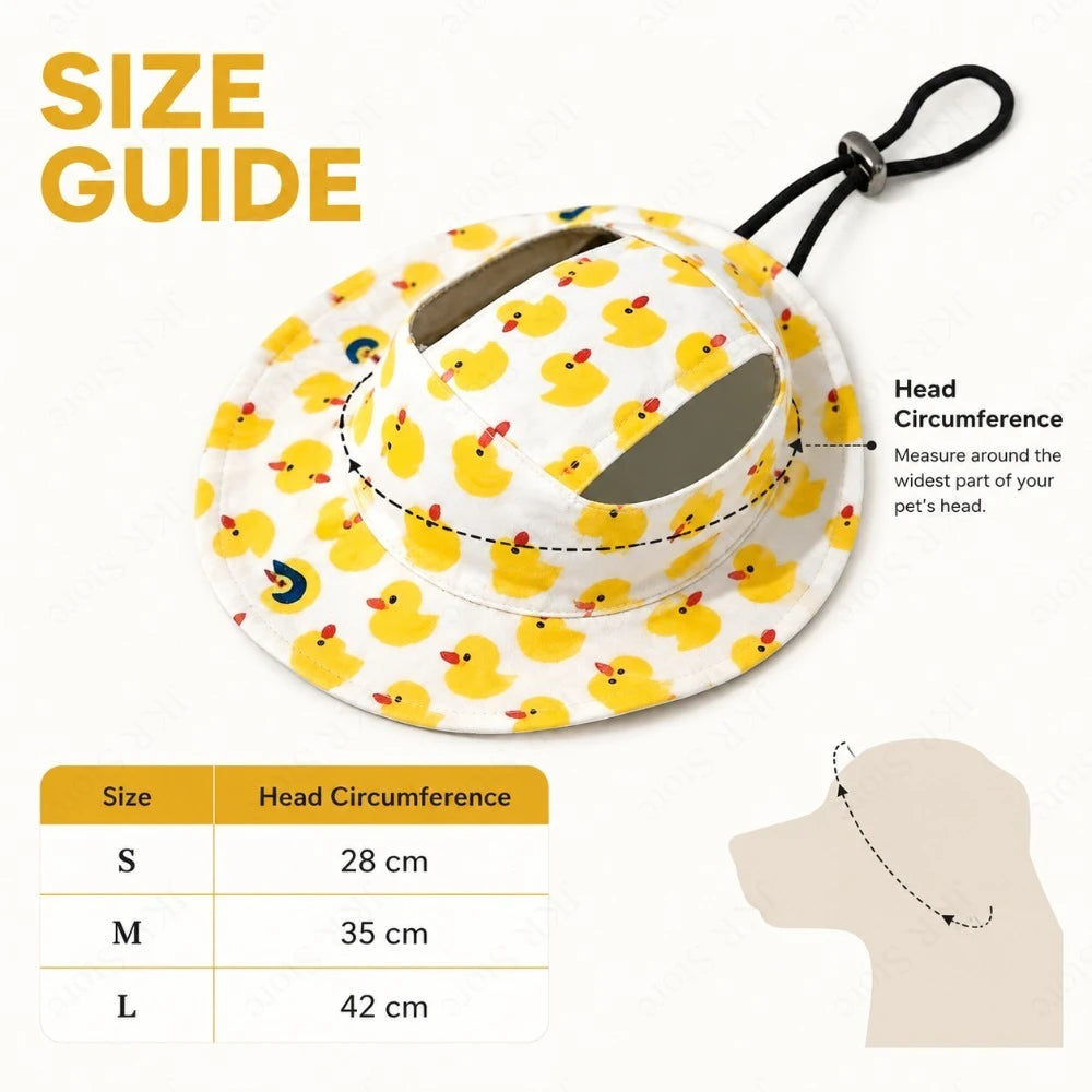 Adjustable Dog Hat Cute Print Cap for Cats and Dogs