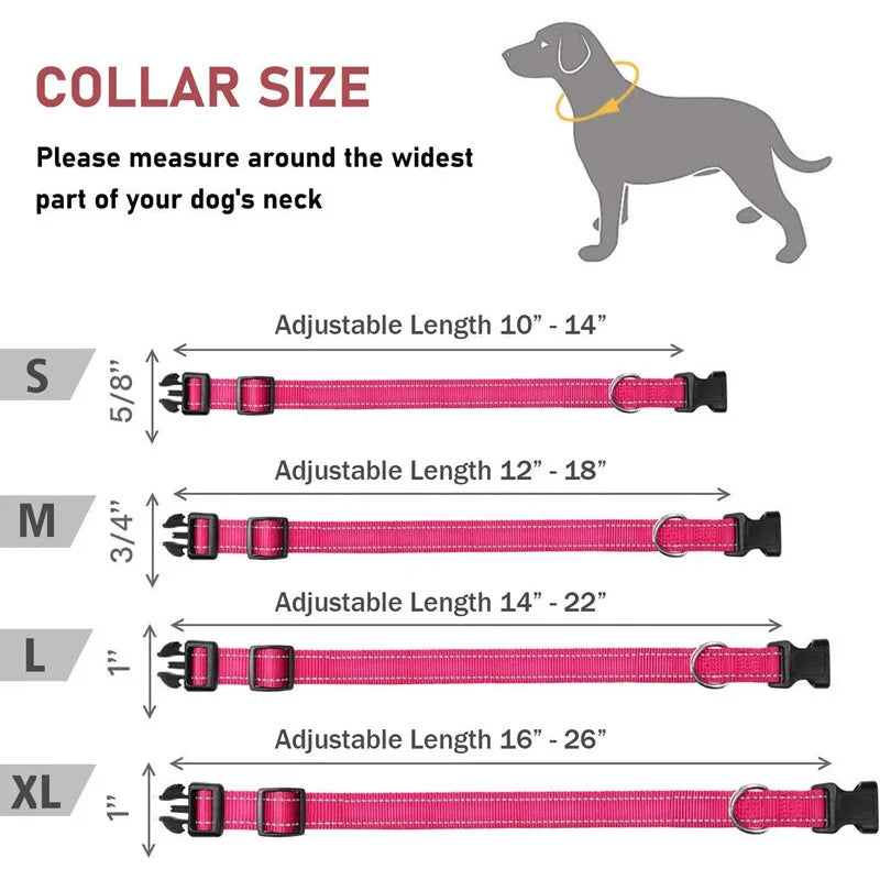 Adjustable Reflective Dog Collar Strap for Dogs