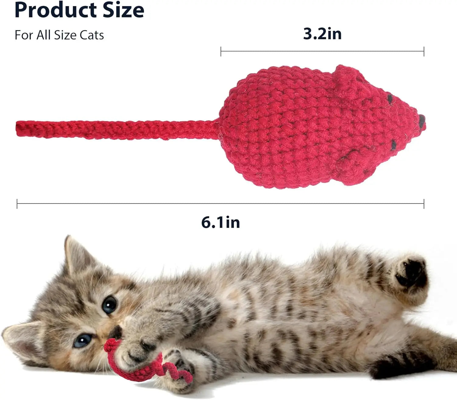 Handmade Yarn Mice Toys with Catnip for Cats
