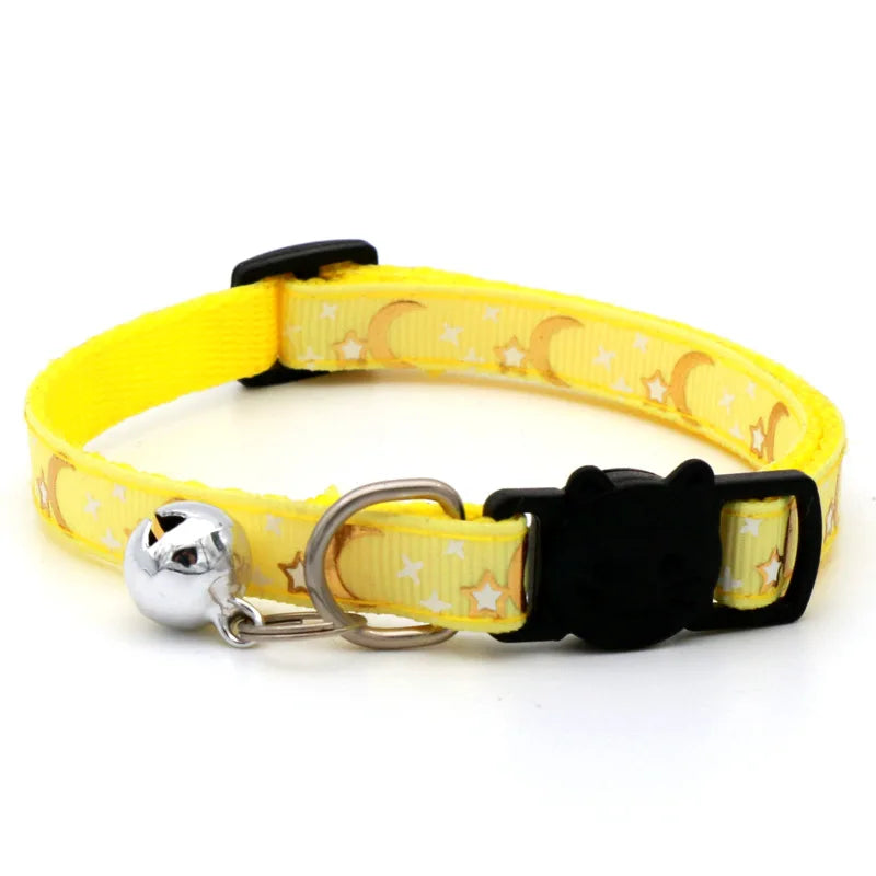 Cat Collar With Bell, Star & Moon and Adjustable 19 - 32 cm.