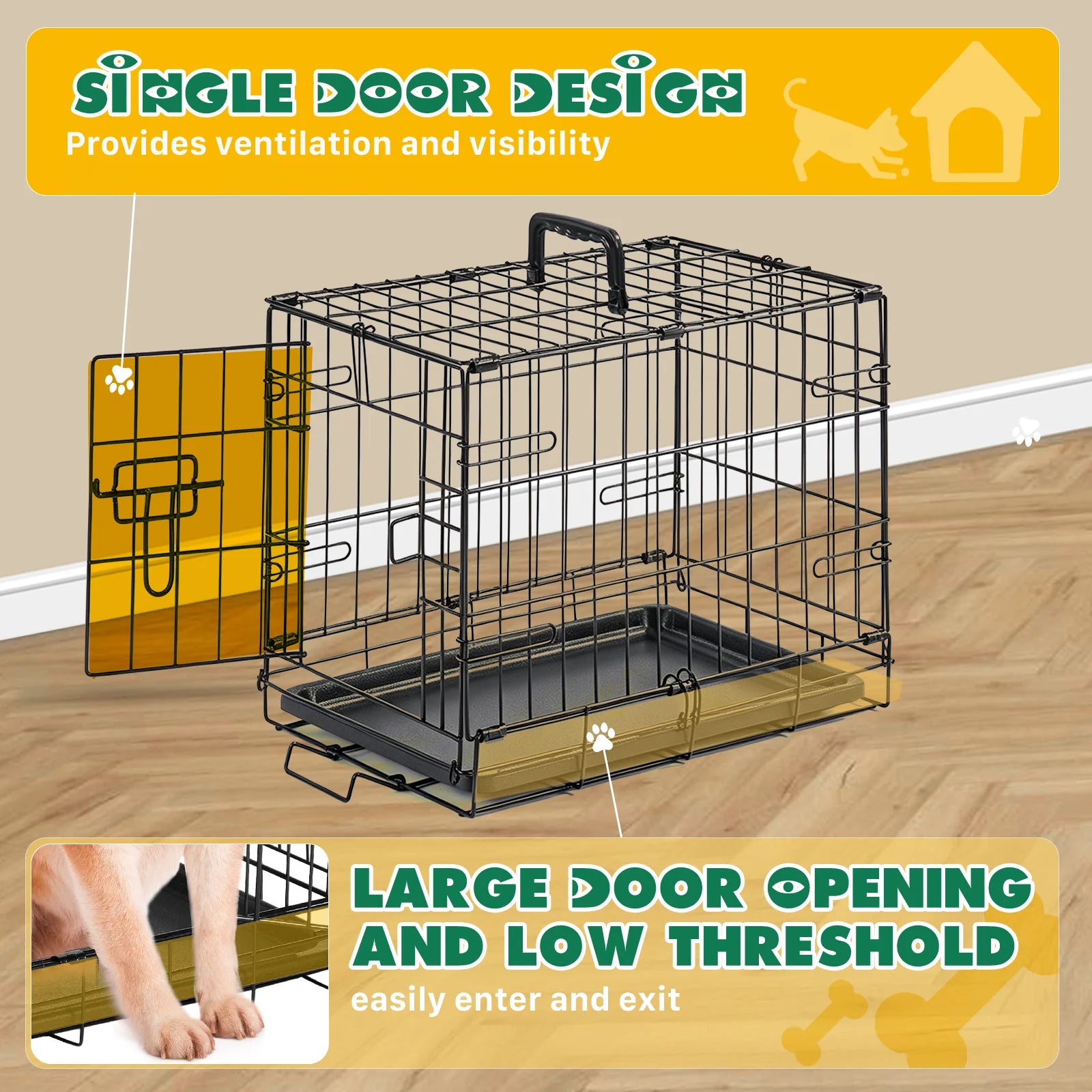 18 Inch Single Door Dog Crate Metal Pet Kennel