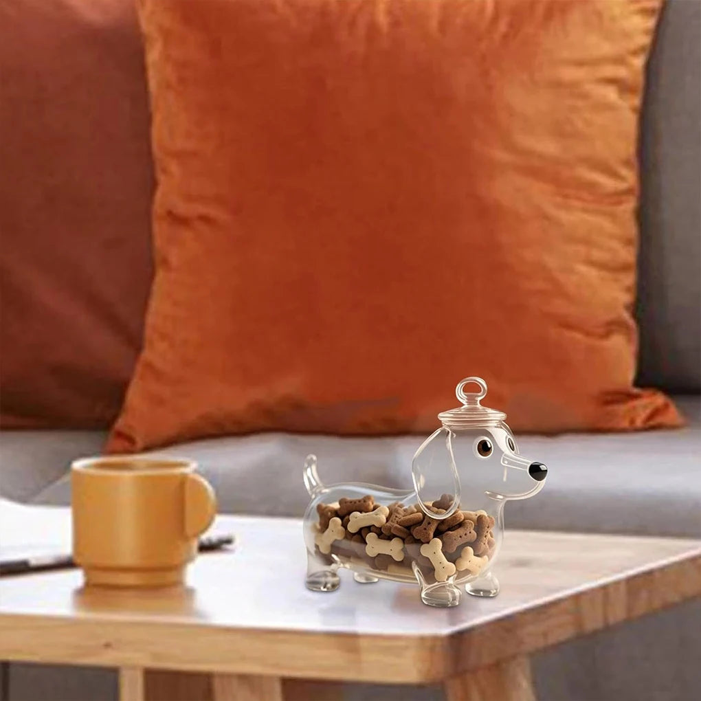 Dachshund Dog Snack Jar Food Storage Container with Lid