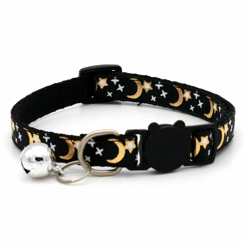 Cat Collar With Bell, Star & Moon and Adjustable 19 - 32 cm.