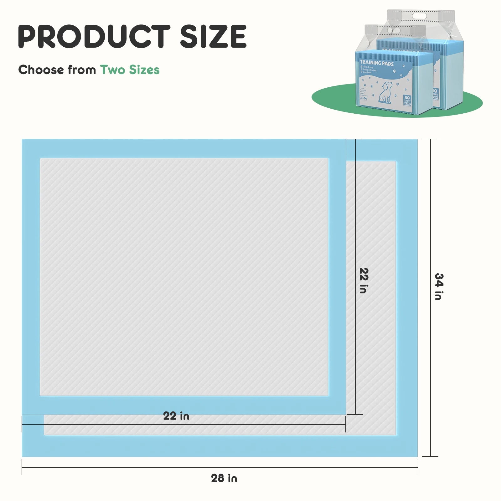 Super Absorbency Pee Pads for Puppies & Dogs 22 x 22