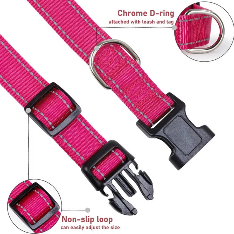 Adjustable Reflective Dog Collar Strap for Dogs