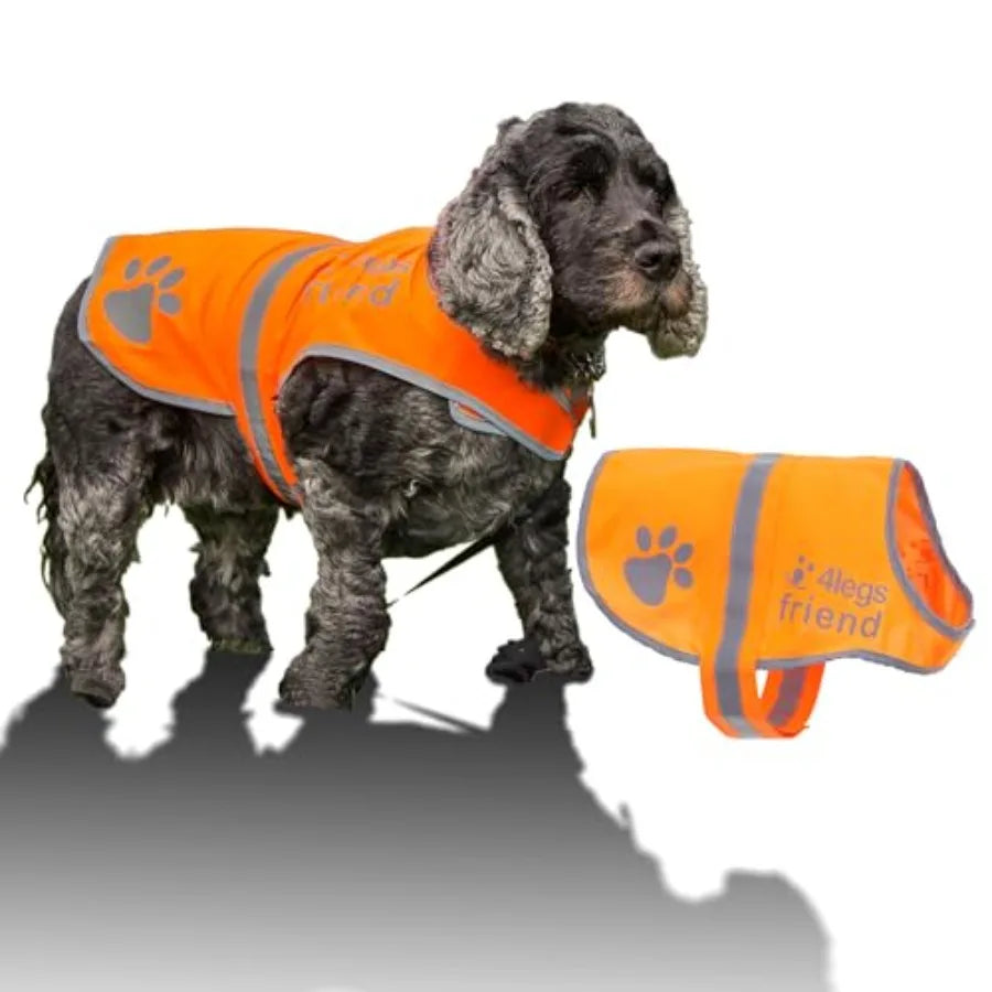 Reflective Blaze Orange Dog Vest Hi-Visibility Waterproof