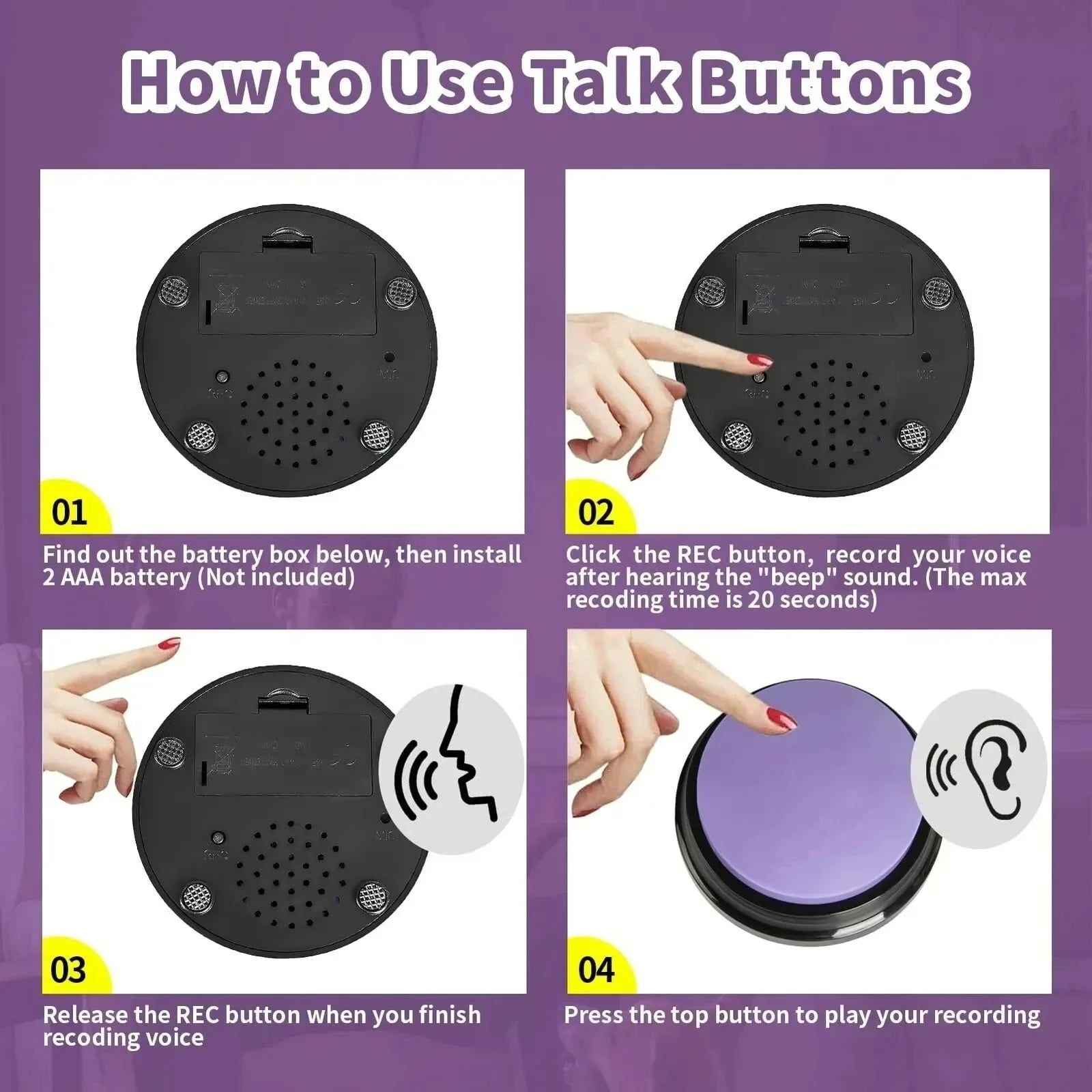 Dog Buttons Voice Recording for Pet Training