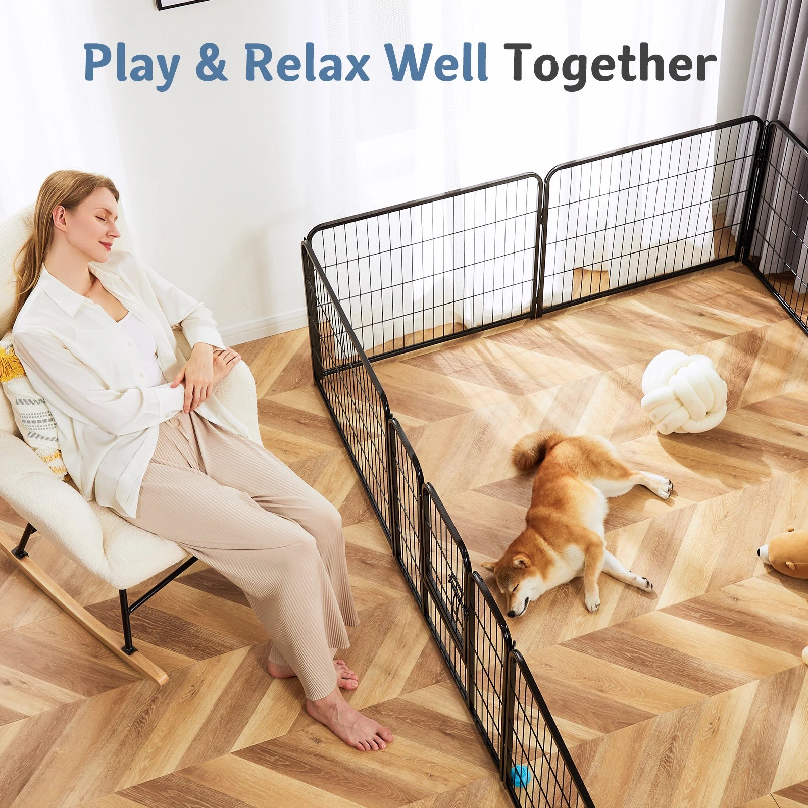 Metal Panels Outdoor Playpen for Dogs and Cats