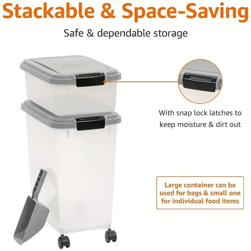 40L Large Airtight Pet Food Storage Container for Dogs and Cats