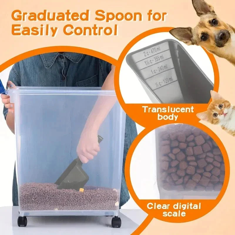 40L Large Airtight Pet Food Storage Container for Dogs and Cats