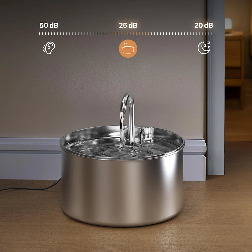 Stainless Steel Cat Water Fountain 2.2L/74oz